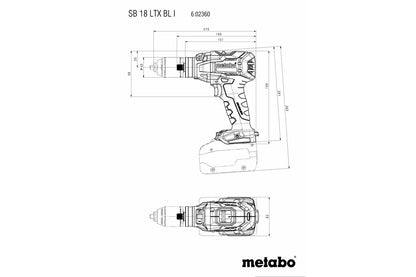 METABO SB 18 LTX BL I TRAPANO-AVVITATORE A PERCUSSIONE A BATTERIA 18V 130Nm